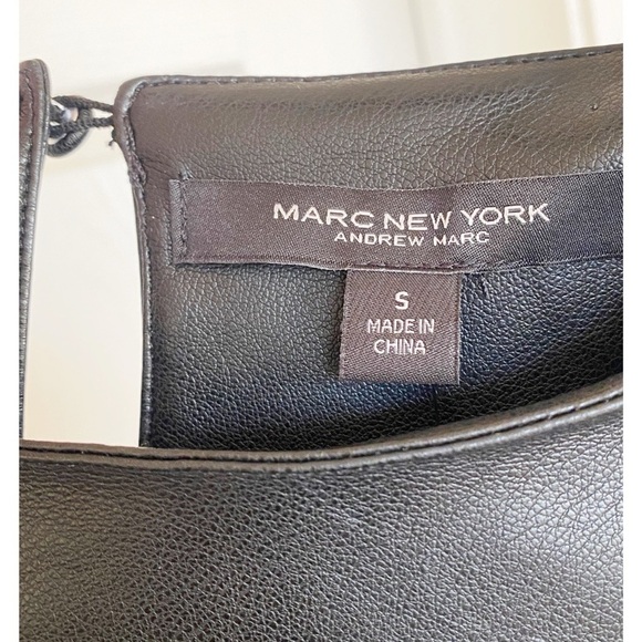 NWT Marc New York Black Faux Leather Sleeveless Blouse in Size Small - Picture 4 of 7